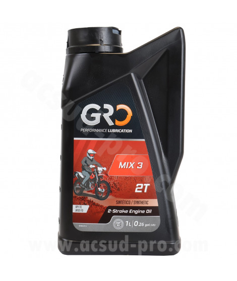 HUILE GLOBAL RACING OIL 2T MIX 3 SYNTHESE (BIDON 1L) GRO