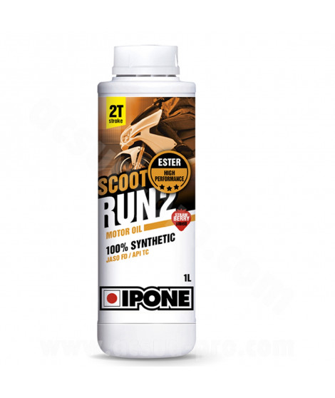 HUILE IPONE 2T SCOOT RUN2 100% SYNTHESE SENTEUR FRAISE (BIDON 1L)
