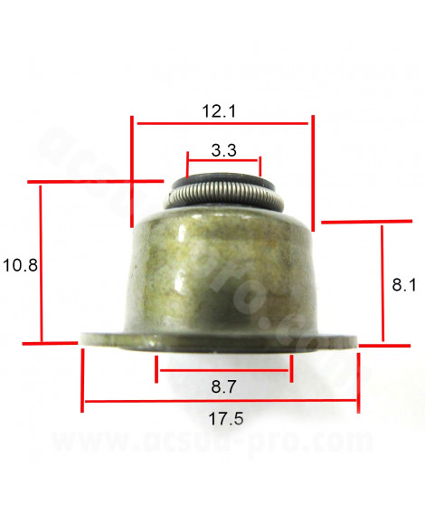 JOINTS QUEUE DE SOUPAPE ADAPT. PIAGGIO 50CC 4T / 125 4T AIR / APRILIA  (OEM : 843307) (VENDU PAR 10PCS)