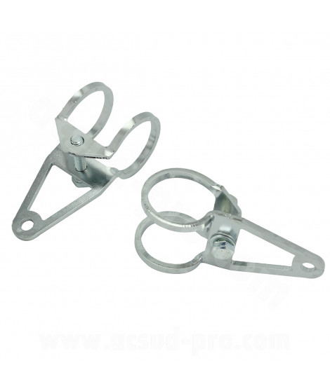 KIT 2 PCES SUPPORT OPTIQUE RACING COURT CHROME Ø28