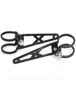 KIT 2 PCES SUPPORT OPTIQUE RACING COURT NOIR Ø28