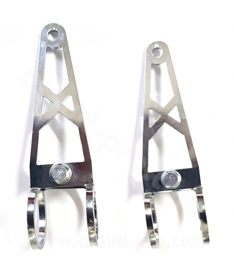KIT 2 PCES SUPPORT OPTIQUE RACING X LONG CHROME Ø28