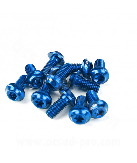 KIT 6 VIS ALU BLEU TOKEN POUR DISQUE AVEC CLE TORX