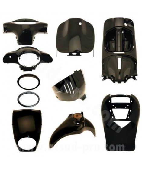 KIT CARROSSERIE ADAPT. APRILIA SCARABEO 50CC NOIR BRILLANT 2003-2013 (10 PIECES)