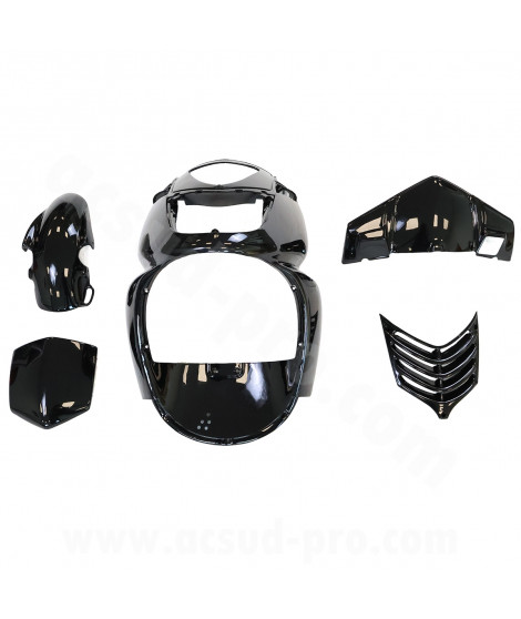 KIT CARROSSERIE ADAPT. APRILIA SONIC 50CC 1998-2008  NOIR BRILLANT (5 PIECES)