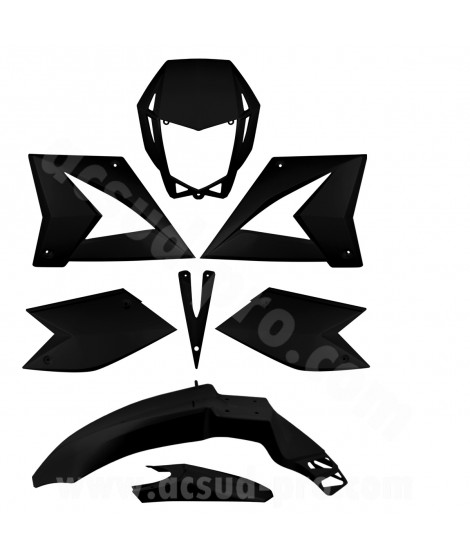 KIT CARROSSERIE ADAPT. CPI SM / SX 50cc NOIR (8 PIECES)