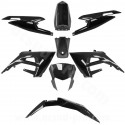 KIT CARROSSERIE ADAPT. DERBI 50 SENDA XTREME 2018 / GILERA 50 RCR 2018. SMT 2018 NOIR BRILLANT (8 PIECES)