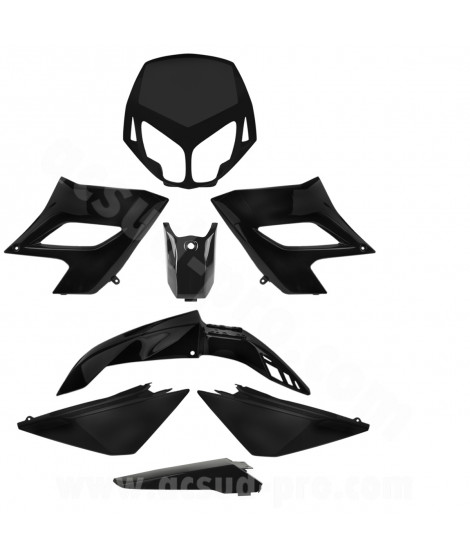 KIT CARROSSERIE ADAPT. DERBI SENDA DRD RACING / DRD LIMITED (2004-2010) NOIR (8 PIECES)