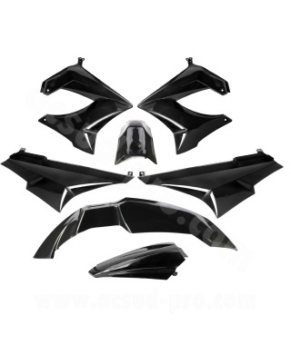 KIT CARROSSERIE ADAPT. DERBI SENDA DRD / XTREM 2000-2011 NOIR (7 PIECES)