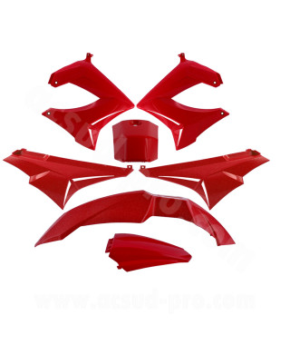 KIT CARROSSERIE ADAPT. DERBI SENDA DRD / XTREM 2000-2011  ROUGE (7 PIECES)