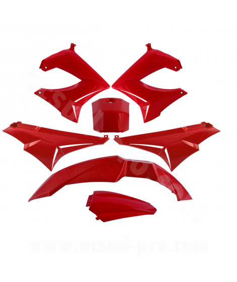 KIT CARROSSERIE ADAPT. DERBI SENDA DRD / XTREM 2000-2011  ROUGE (7 PIECES)