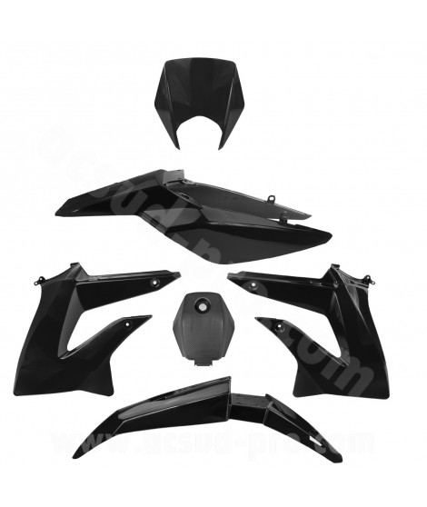 KIT CARROSSERIE ADAPT. DERBI SENDA DRD XTREME 2011-2017 NOIR (6 PIECES)