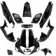 KIT CARROSSERIE ADAPT. GILERA RUNNER 1997-2004  50 / 125 / 180cc NOIR BRILLANT (13 PIECES)