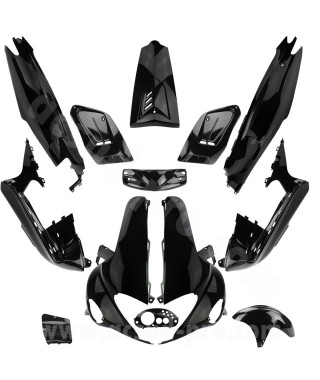 KIT CARROSSERIE ADAPT. GILERA RUNNER 1997-2004  50 / 125 / 180cc NOIR BRILLANT (13 PIECES)