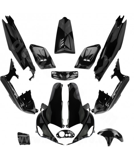 KIT CARROSSERIE ADAPT. GILERA RUNNER 1997-2004  50 / 125 / 180cc NOIR BRILLANT (13 PIECES)