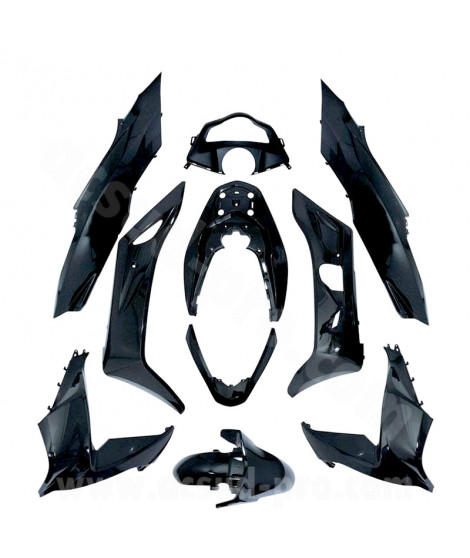 KIT CARROSSERIE ADAPT. HONDA PCX 125CC 2014-2016  NOIR BRILLANT (10 PIECES)