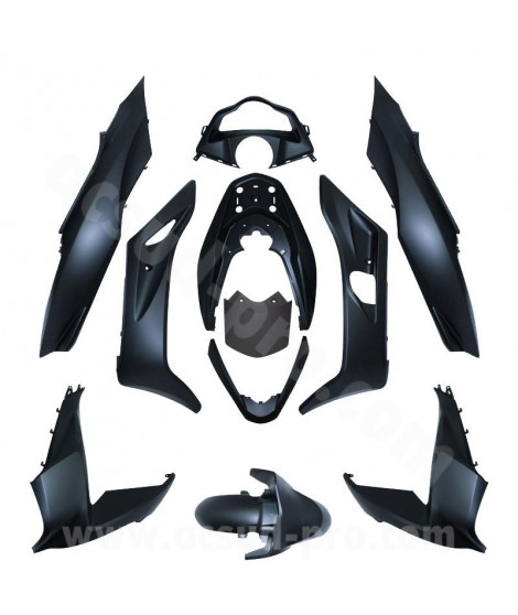 KIT CARROSSERIE ADAPT. HONDA PCX 125CC 2014-2016  NOIR MAT (11 PIECES)