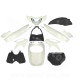 KIT CARROSSERIE ADAPT. HONDA SH125 / 150cc 2005-2008 WHITE / BLACK COMPETITION (10 PIECES)