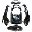 KIT CARROSSERIE ADAPT. HONDA SH125cc 2001-2003 (6 PIECES) NOIR BRILLANT