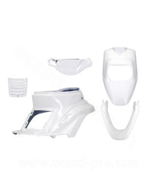 KIT CARROSSERIE ADAPT. MBK 50 BOOSTER 1999-2003 / YAMAHA 50 BWS 1999-2003 BLANC (5 PIECES)