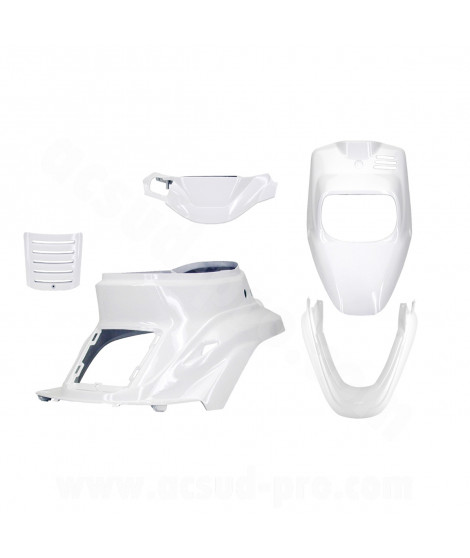 KIT CARROSSERIE ADAPT. MBK 50 BOOSTER 1999-2003 / YAMAHA 50 BWS 1999-2003 BLANC (5 PIECES)