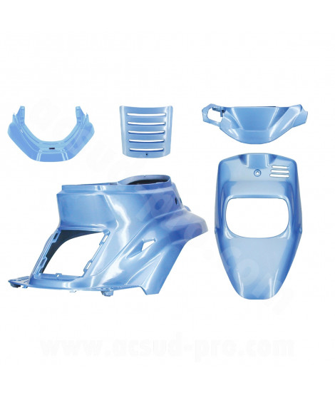 KIT CARROSSERIE ADAPT. MBK 50 BOOSTER 1999-2003 / YAMAHA 50 BWS 1999-2003  BLEU HAWAI (5 PIECES)