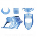 KIT CARROSSERIE ADAPT. MBK 50 BOOSTER 1999-2003 / YAMAHA 50 BWS 1999-2003  BLEU HAWAI (5 PIECES)