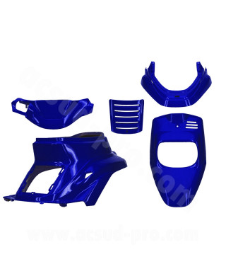 KIT CARROSSERIE ADAPT. MBK 50 BOOSTER 1999-2003 / YAMAHA 50 BWS 1999-2003 BLEU METAL (5 PIECES)