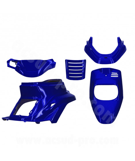 KIT CARROSSERIE ADAPT. MBK 50 BOOSTER 1999-2003 / YAMAHA 50 BWS 1999-2003 BLEU METAL (5 PIECES)