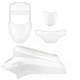 KIT CARROSSERIE ADAPT. MBK 50 BOOSTER 2004 / YAMAHA 50 BWS 2004 TYPE ORIGINE BLANC (4 PIECES)