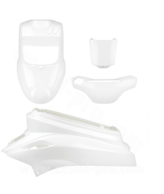 KIT CARROSSERIE ADAPT. MBK 50 BOOSTER 2004 / YAMAHA 50 BWS 2004 TYPE ORIGINE BLANC (4 PIECES)