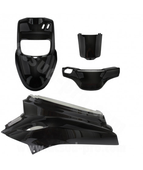 KIT CARROSSERIE ADAPT. MBK 50 BOOSTER 2004 / YAMAHA 50 BWS 2004 TYPE ORIGINE NOIR (4 PIECES)