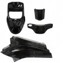 KIT CARROSSERIE ADAPT. MBK 50 BOOSTER 2004 / YAMAHA 50 BWS 2004 TYPE ORIGINE NOIR (4 PIECES)