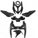 KIT CARROSSERIE ADAPT. MBK 50 NITRO 2013 / YAMAHA 50 AEROX 2013 NOIR MAT  (7 PIECES)