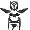KIT CARROSSERIE ADAPT. MBK 50 NITRO 2013 / YAMAHA 50 AEROX 2013 NOIR MAT  (7 PIECES)
