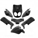 KIT CARROSSERIE ADAPT. MBK 50 OVETTO 2008-2010 /  YAMAHA 50 NEOS 2008-2010 NOIR BRILLANT  (7 PIECES)