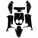 KIT CARROSSERIE ADAPT. MBK 50 OVETTO 2008-2010 /  YAMAHA 50 NEOS 2008-2010  NOIR BRILLANT (7 PIECES)