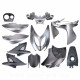 KIT CARROSSERIE ADAPT. MBK NITRO / YAMAHA AEROX 1998-2012 NOIR MAT  (7 PIECES)