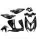 KIT CARROSSERIE ADAPT. MBK NITRO / YAMAHA AEROX NOIR METAL 1997-2012 (7 PIECES)