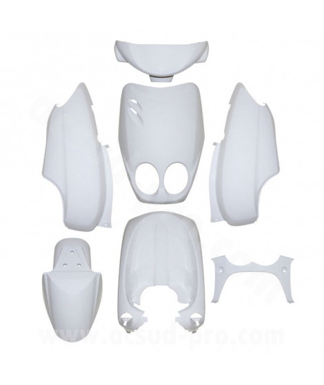 KIT CARROSSERIE ADAPT. MBK OVETTO 2002-2007  / YAMAHA NEOS 2002-2007 BLANC 2T (7 PIECES)