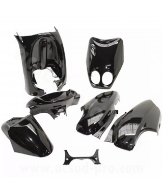 KIT CARROSSERIE ADAPT. MBK OVETTO 2002-2007  / YAMAHA NEOS 2002-2007 NOIR 2T (7 PIECES)