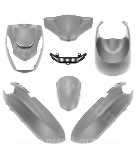 KIT CARROSSERIE ADAPT. PEUGEOT KISBEE 2T ET 4T GRIS MAT 2010-2022 (6 PIECES)