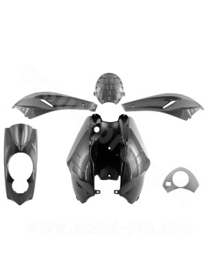 KIT CARROSSERIE ADAPT. PEUGEOT LUDIX IMITATION CARBONE (SAUF BLASTER) (5 PIECES)