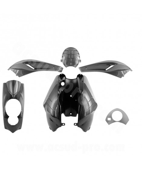 KIT CARROSSERIE ADAPT. PEUGEOT LUDIX IMITATION CARBONE (SAUF BLASTER) (5 PIECES)
