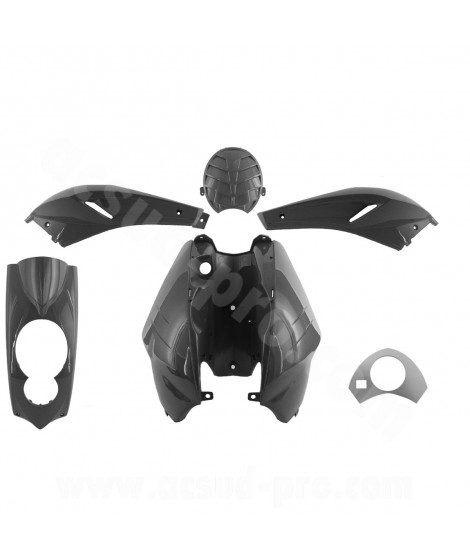 KIT CARROSSERIE ADAPT. PEUGEOT LUDIX NOIR METAL (SAUF BLASTER) (5 PIECES)