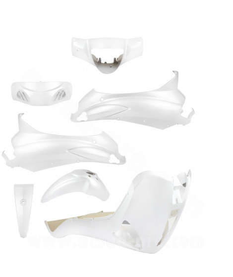 KIT CARROSSERIE ADAPT. PIAGGIO LIBERTY 50 / 125 / 150 / 200cc 2004-2014 (7 PIECES) BLANC PERLE