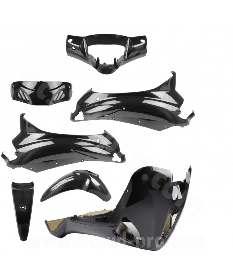 KIT CARROSSERIE ADAPT. PIAGGIO LIBERTY 50 / 125 / 150 / 200cc 2004-2014 (7 PIECES) NOIR