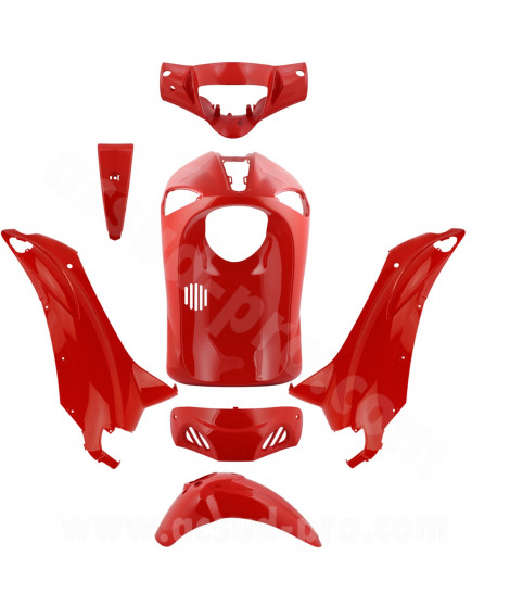 KIT CARROSSERIE ADAPT. PIAGGIO LIBERTY 50 / 125 / 150 / 200cc 2004-2014 (7 PIECES) ROUGE
