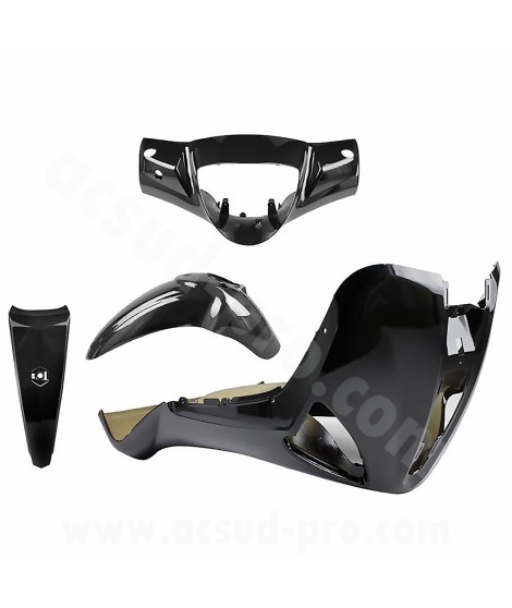 KIT CARROSSERIE ADAPT. PIAGGIO LIBERTY 50 / 125 / 150 / 200cc  2004-2014 NOIR BRILLANT (4 PIECES)