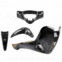 KIT CARROSSERIE ADAPT. PIAGGIO LIBERTY 50 / 125 / 150 / 200cc  2004-2014 NOIR BRILLANT (4 PIECES)